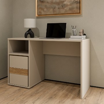 Forte Письменный стол 120 см Wexlin, цвет «Песочный»/«Дуб Маувелла», WEXB222-M820 - Home Club