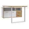 Forte Письменный стол 160x75 см с комодом Keflavik, белый / дуб Artisan, KFLB141-C881 - Home Club, изображение 4
