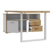 Forte Письменный стол 160x75 см с комодом Keflavik, белый / дуб Artisan, KFLB141-C881 - Home Club, изображение 5