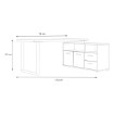 Forte Письменный стол 160x75 см с комодом Keflavik, белый / дуб Artisan, KFLB141-C881 - Home Club, изображение 6