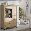 Forte Витрина 100 см Trondheim, дуб Artisan/черный дуб, TDHV622L-C773 - Home Club