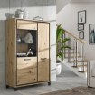 Forte Витрина 100 см Trondheim, дуб Artisan/черный дуб, TDHV622L-C773 - Home Club, изображение 2