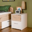 Forte Прикроватный столик 40 см с ящиками Culgoa, белый/дуб Artisan, CUGK011-C853 - Home Club