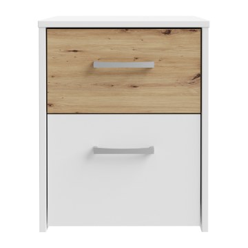 Forte Приліжкова тумба 40 см з шухлядами Culgoa, білий/дуб Artisan, CUGK011-C853 - Home Club