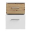 Forte Прикроватный столик 40 см с ящиками Culgoa, белый/дуб Artisan, CUGK011-C853 - Home Club, изображение 3