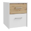 Forte Прикроватный столик 40 см с ящиками Culgoa, белый/дуб Artisan, CUGK011-C853 - Home Club, изображение 4
