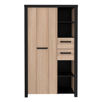 Forte Шафа 90 см з висувними ящиками Black Hill «Слива» Comano/Чорний, BLHS5211-C876 - Home Club