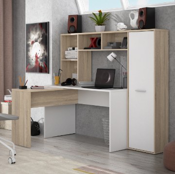 Forte Письмовий стіл 175 см Eriadu, дуб «Сонома»/білий, ERBB541-T29 - Home Club