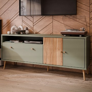 Forte Шкафчик 160 см Harllson, цвет «Шалфей»/«Дуб Маувелла», HLTT231REC-M747 - Home Club