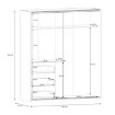 Forte Розсувна шафа з дзеркалом і шухлядами, 170 см, Winn 2, дуб Artisan/білий, W2QS8233S-C830 - Home Club, зображення 7