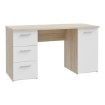Forte Письмовий стіл 140x60 см з 3 шухлядами та шафкою, білий/дуб «Сонома», MT311-Q36 - Home Club, зображення 4