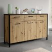 Forte Комод 140 см Kirikus Дуб Artisan/Чорний, KUSK233-C934 - Home Club