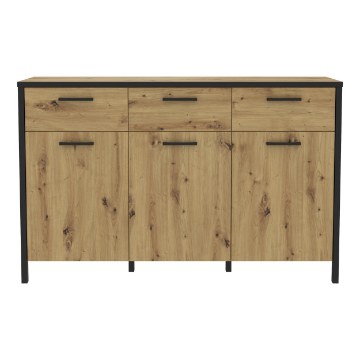 Forte Комод 140 см Kirikus Дуб Artisan/Чорний, KUSK233-C934 - Home Club