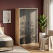 Forte Шкаф 115 см Auriquet «Дикий дуб натуральный» / «Чёрный», AUQS821L-Q362 - Home Club