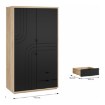 Forte Шкаф 115 см Auriquet «Дикий дуб натуральный» / «Чёрный», AUQS821L-Q362 - Home Club, изображение 8