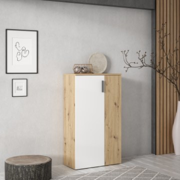 Forte Шкафчик для обуви 70 см Net106, дуб Artisan/белый, BTS321-C830 - Home Club