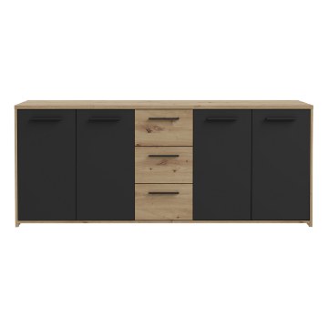 Forte Комод 180 см Pilvi Дуб Artisan/Чорний, FINPILVI01-M712 - Home Club