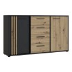 Forte Комода 145 см Cardigan, дуб Artisan/чорний, CDGK231-M624 - Home Club, зображення 4