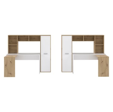 Forte Письмовий стіл 175 см Eriadu, дуб Artisan/білий, ERBB541-C979 - Home Club