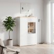 Forte Витрина 96 см Duraoak, белый/белый глянцевый/натуральный дуб «Дикий», DUKV522LB-Q356 - Home Club, изображение 2