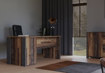 Forte Письменный стол в стиле винтаж-лофт 160x70 см с 3 ящиками Clif, CLFB212R-C546 - Home Club