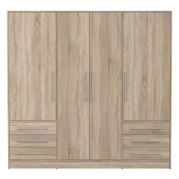 Forte Шкаф 210 см с ящиками Jupiter, дуб «Сонома», JPTS86-D30F - Home Club