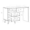 Forte Письменный стол 120 см Vankka с дубовой столешницей / белый, VNKB121-L25 - Home Club, изображение 8