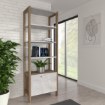 Forte Ажурный стеллаж с тумбой 70 см Duro, белая сосна/античный дуб, DURR716-J10 - Home Club