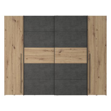 Forte Шкаф с раздвижными дверцами 270 см Narago, дуб Artisan/бетон, NRGS82511-C752 - Home Club