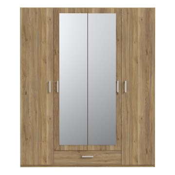 Forte Шкаф с зеркалом высотой 180 см и ящиком Econobox 2, дуб Mauvella, ECBS944-D108 - Home Club