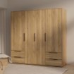 Forte Шкаф 210 см с ящиками Orkney, дуб Mauvella, OKYS841-D108 - Home Club