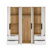 Forte Шкаф 205 см Orkney, дуб «Маувелла» / белый глянцевый, OKYS841-Q344 - Home Club, изображение 4