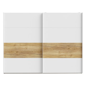 Forte Шкаф с раздвижными дверцами 270 см Mayacus, белый/дуб Mauvella, RCQS12414-M949 - Home Club