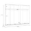 Forte Шкаф с раздвижными дверцами 270 см Mayacus, белый/дуб Mauvella, RCQS12414-M949 - Home Club, изображение 8