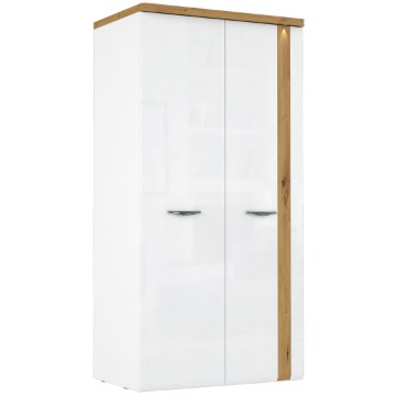Forte Шкаф шириной 100 см с подсветкой Tuluza, белый/дуб Artisan, TUZS821B-C843 - Home Club