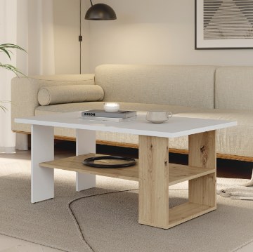 Forte Столик 110 см Coffee Tables Білий/Дуб Artisan, CFTT5210-M256 - Home Club