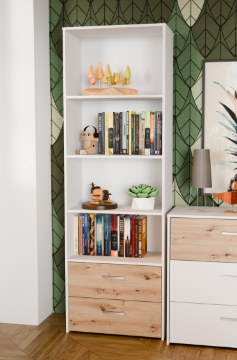 Forte Стелаж 65 см Culgoa, білий / дуб Artisan, CUGR711-M576 - Home Club