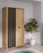 Forte Шафа з ламелями 100 см Jytana Дуб Mauvella/Чорний, JTNS821L-M635 - Home Club