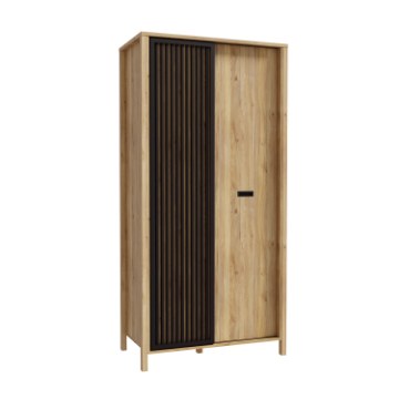 Forte Шафа з ламелями 100 см Jytana Дуб Mauvella/Чорний, JTNS821L-M635 - Home Club