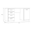 Forte Письмовий стіл 145x60 см з 4 шухлядами та шафкою, білий/пісочний дуб, MT926-T19 - Home Club, зображення 8