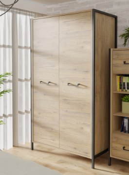 Forte Шафа 110 см Oriental Tree Дуб Bartex/Чорний, HUDS822-M524 - Home Club