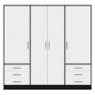 Forte Шкаф 210 см с ящиками Jupiter, черный/белый, JPTS86T-T10 - Home Club, изображение 2