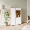 Forte Витрина 90 см Orkney, дуб «Маувелла» / белый глянцевый, OKYV321R-Q344 - Home Club