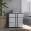 Forte Приліжкова тумба 60 см з шухлядами Buganvilla Білий/Loftwood/Білий глянцевий, BGVK113-M765 - Home Club