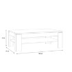 Forte Прямокутний журнальний столик з поличкою 120x75 см, бетон/білий, SVOT22-C272 - Home Club, зображення 3