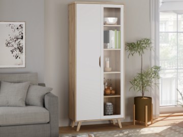 Forte Витрина 90 см Vankka «Дубовая доска»/Белый, VNKV721-L25 - Home Club