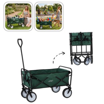 Garden Line Складная тележка для сада, зеленая, 116 x 54 x 90 см, WOZ5168 - Home Club