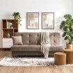 Mebel Elite Комплект із 2 розкладних диванів Lima бежевого кольору, PPHUE.MARIO/PAROS3/Z2/WER - Home Club, зображення 2