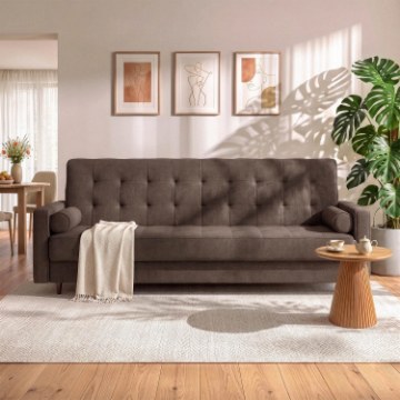 Mebel Elite Комплект із 2 розкладних диванів Malta, коричневий, PPHUE.MAXIM/POLARIS4/Z2/WER - Home Club