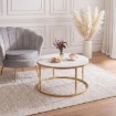 Mebel Elite Кавовий столик Venice, білий мармур/золотий, ME.VENICE/BM/ZL/L - Home Club, зображення 2